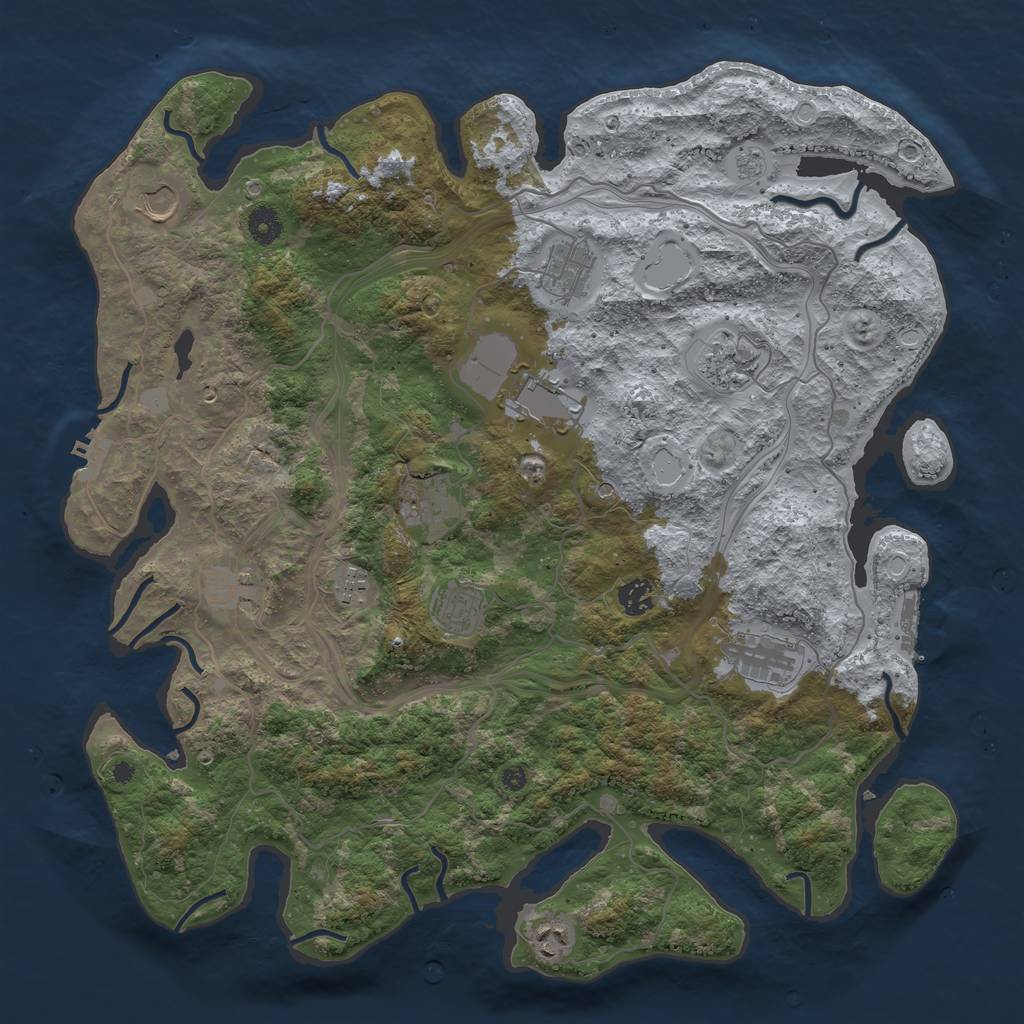 Rust Map: Procedural Map, Size: 4250, Seed: 2118408817, 20 Monuments