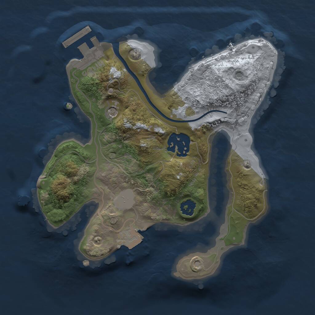 Rust Map: Procedural Map, Size: 2000, Seed: 2007294245, 4 Monuments