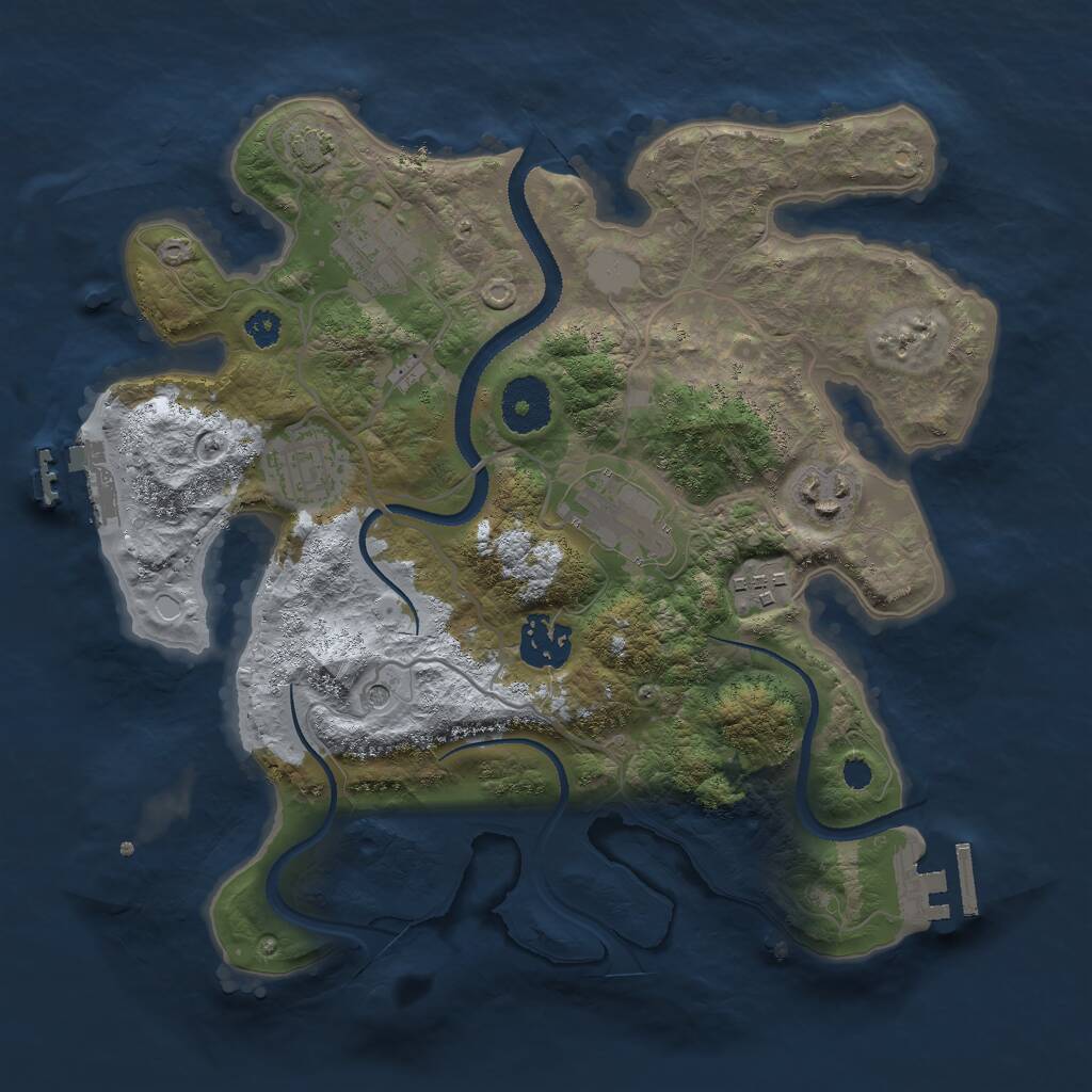 Rust Map: Procedural Map, Size: 3044, Seed: 110, 11 Monuments