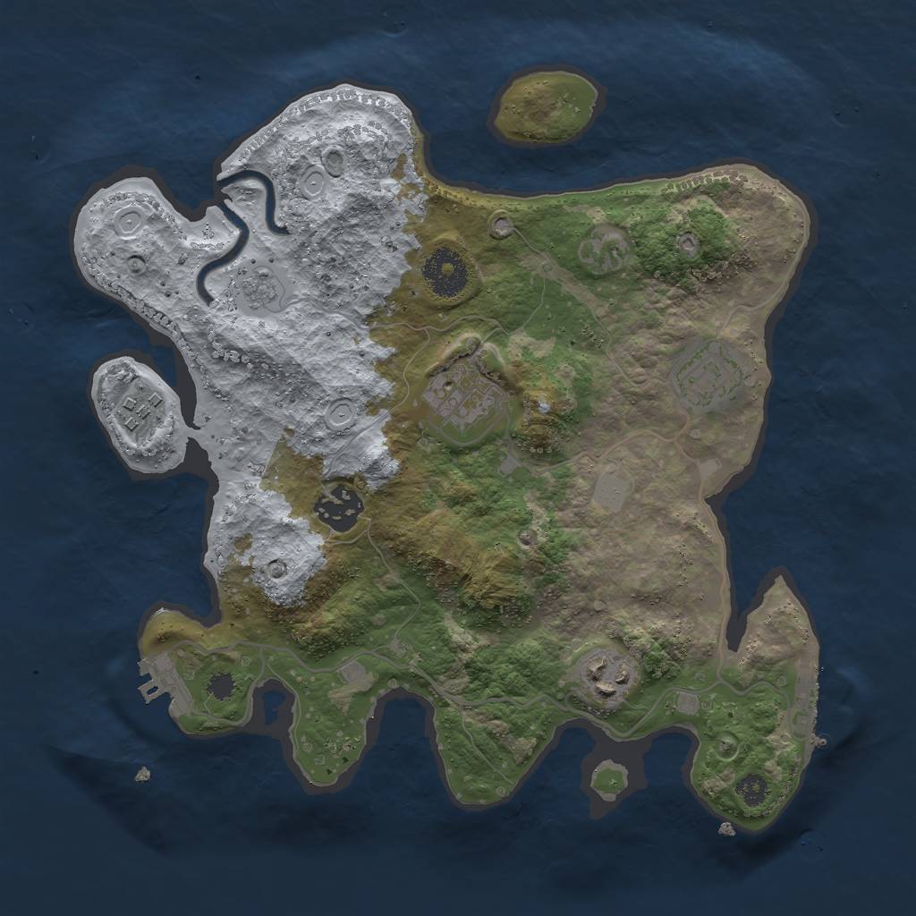 Rust Map: Procedural Map, Size: 3000, Seed: 11708786, 13 Monuments