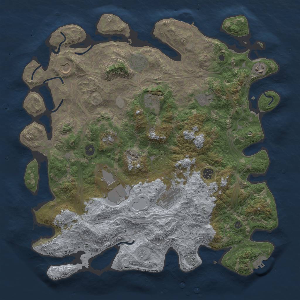 Rust Map: Procedural Map, Size: 4250, Seed: 277083718, 19 Monuments