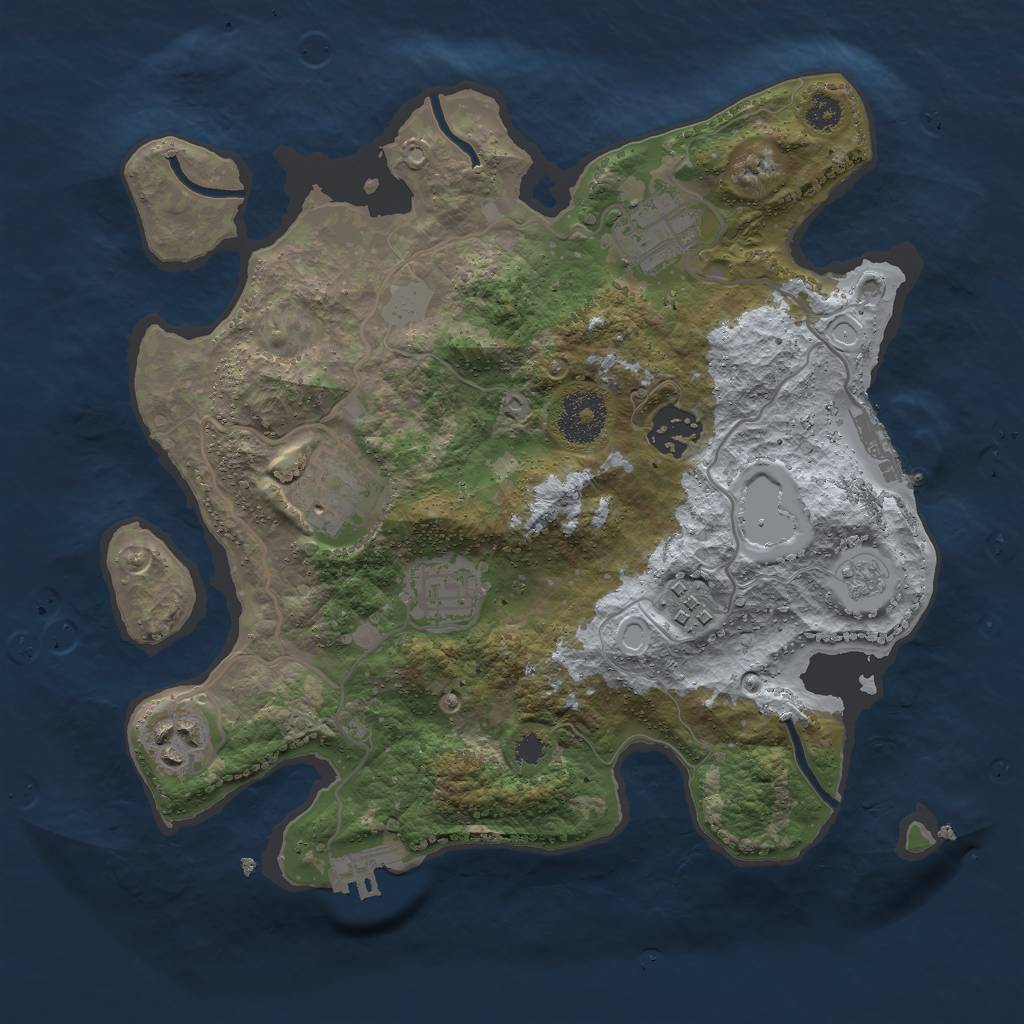Rust Map: Procedural Map, Size: 3000, Seed: 1669583527, 14 Monuments