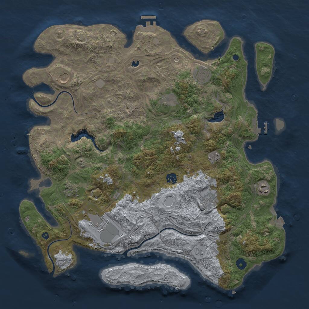 Rust Map: Procedural Map, Size: 4250, Seed: 567866356, 15 Monuments
