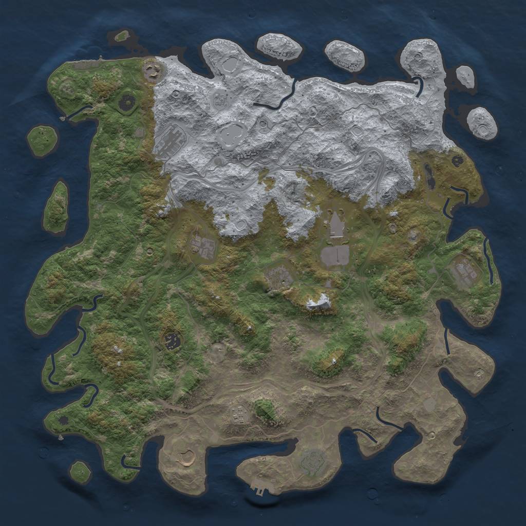 Rust Map: Procedural Map, Size: 4800, Seed: 862619976, 19 Monuments