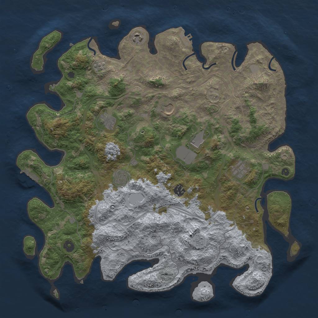 Rust Map: Procedural Map, Size: 4250, Seed: 10275, 17 Monuments