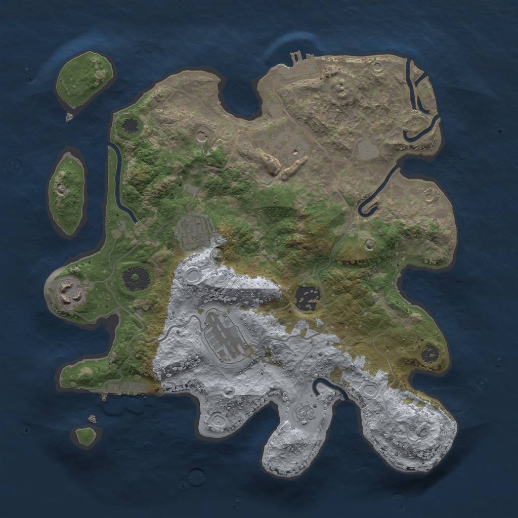 Rust Map: Procedural Map, Size: 3000, Seed: 9106743, 14 Monuments