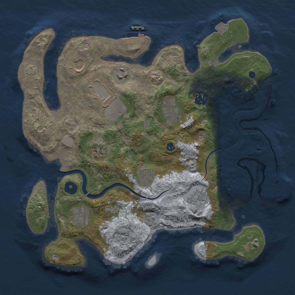 Rust Map: Procedural Map, Size: 3500, Seed: 256022380, 15 Monuments
