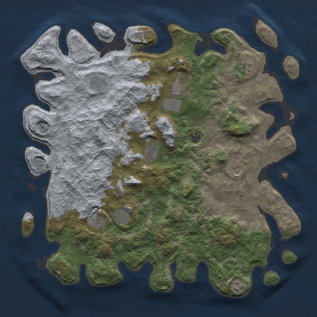 Rust Map: Barren, Size: 4598, Seed: 900, 13 Monuments