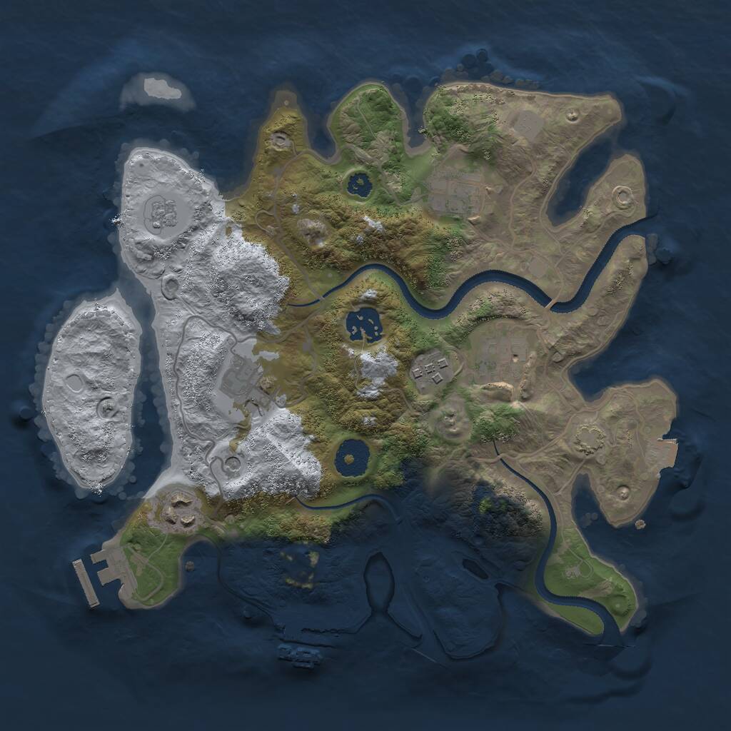 Rust Map: Procedural Map, Size: 3000, Seed: 35648, 12 Monuments