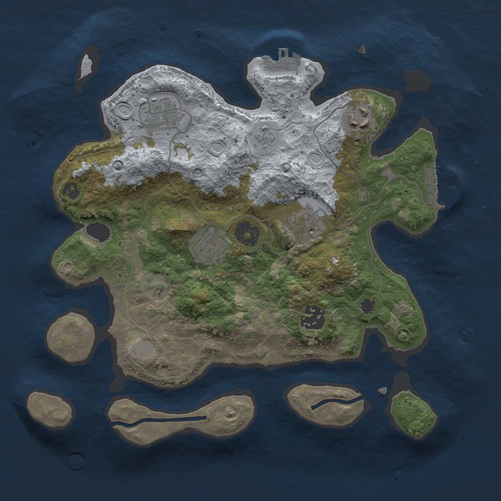 Rust Map: Procedural Map, Size: 3000, Seed: 6917406, 13 Monuments