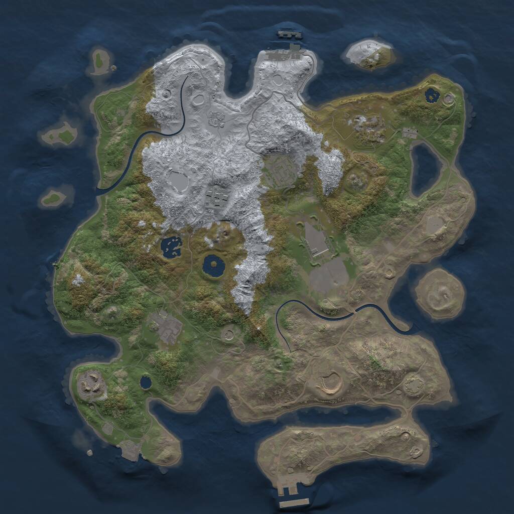 Rust Map: Procedural Map, Size: 3500, Seed: 51033088, 14 Monuments