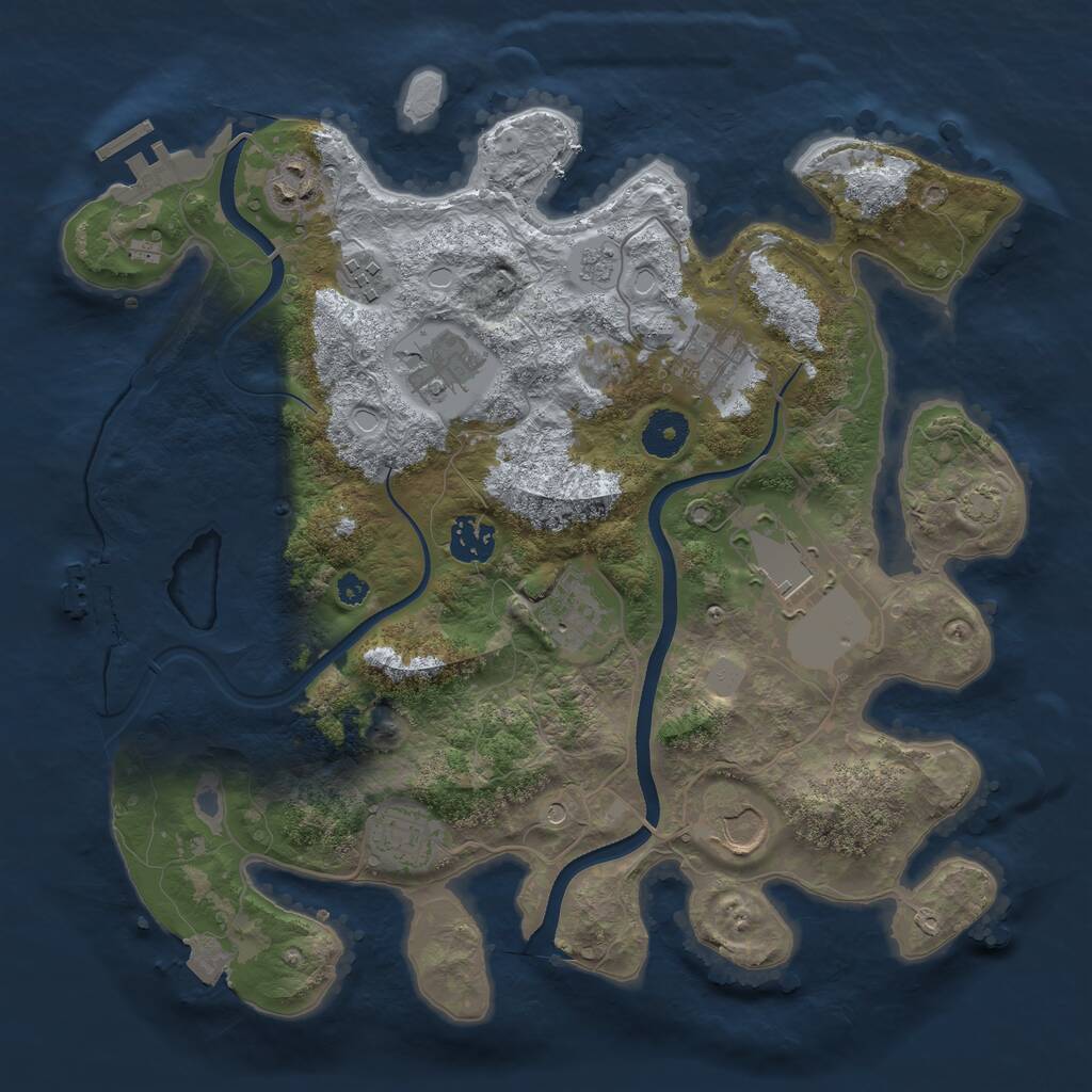 Rust Map: Procedural Map, Size: 3500, Seed: 95728222, 15 Monuments