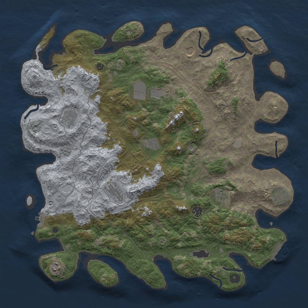 Rust Map: Procedural Map, Size: 4500, Seed: 442998904, 19 Monuments