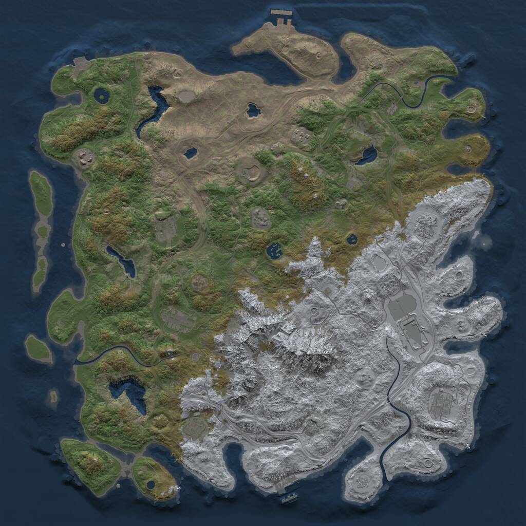 Rust Map: Procedural Map, Size: 5000, Seed: 186830869, 16 Monuments