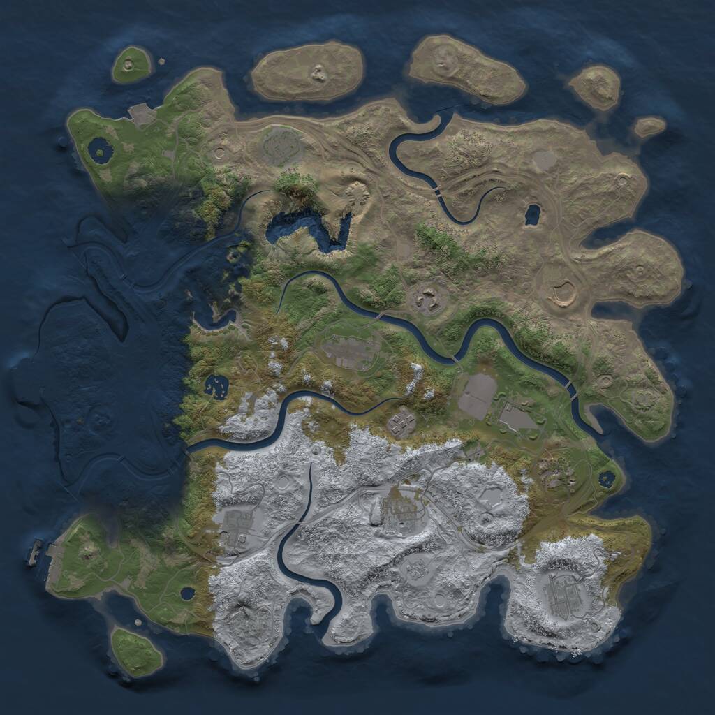 Rust Map: Procedural Map, Size: 4250, Seed: 17549, 17 Monuments