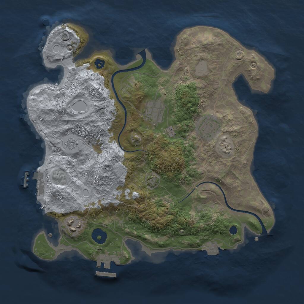 Rust Map: Procedural Map, Size: 3000, Seed: 507583249, 8 Monuments