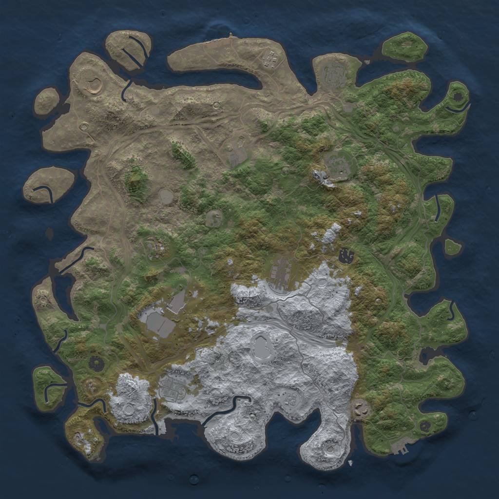 Rust Map: Procedural Map, Size: 4700, Seed: 1333061965, 20 Monuments