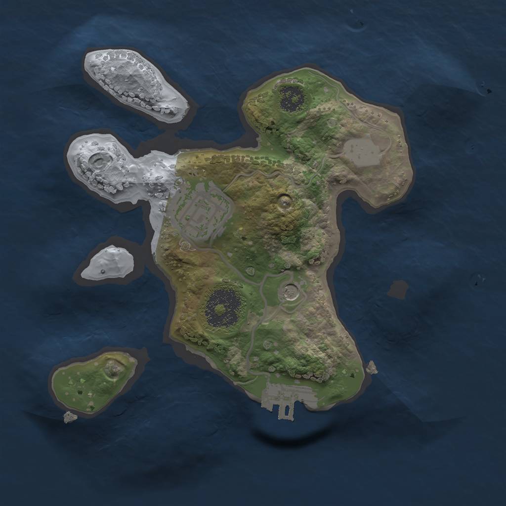 Rust Map: Procedural Map, Size: 2000, Seed: 57448514, 8 Monuments