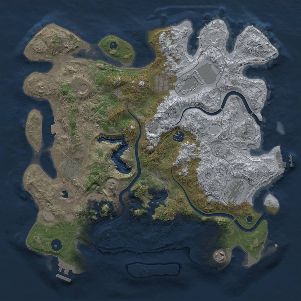 Rust Map: Procedural Map, Size: 4000, Seed: 3252535, 15 Monuments
