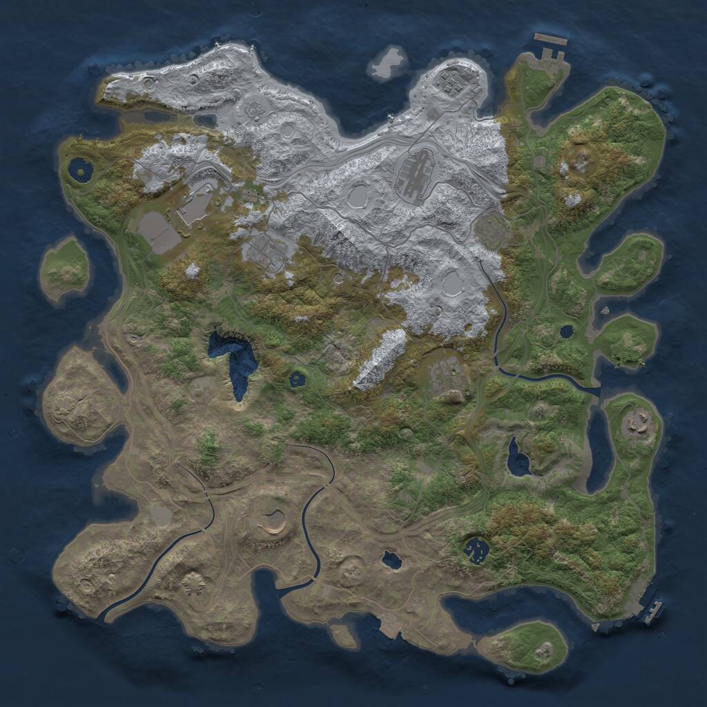 Rust Map: Procedural Map, Size: 4300, Seed: 22107674, 15 Monuments