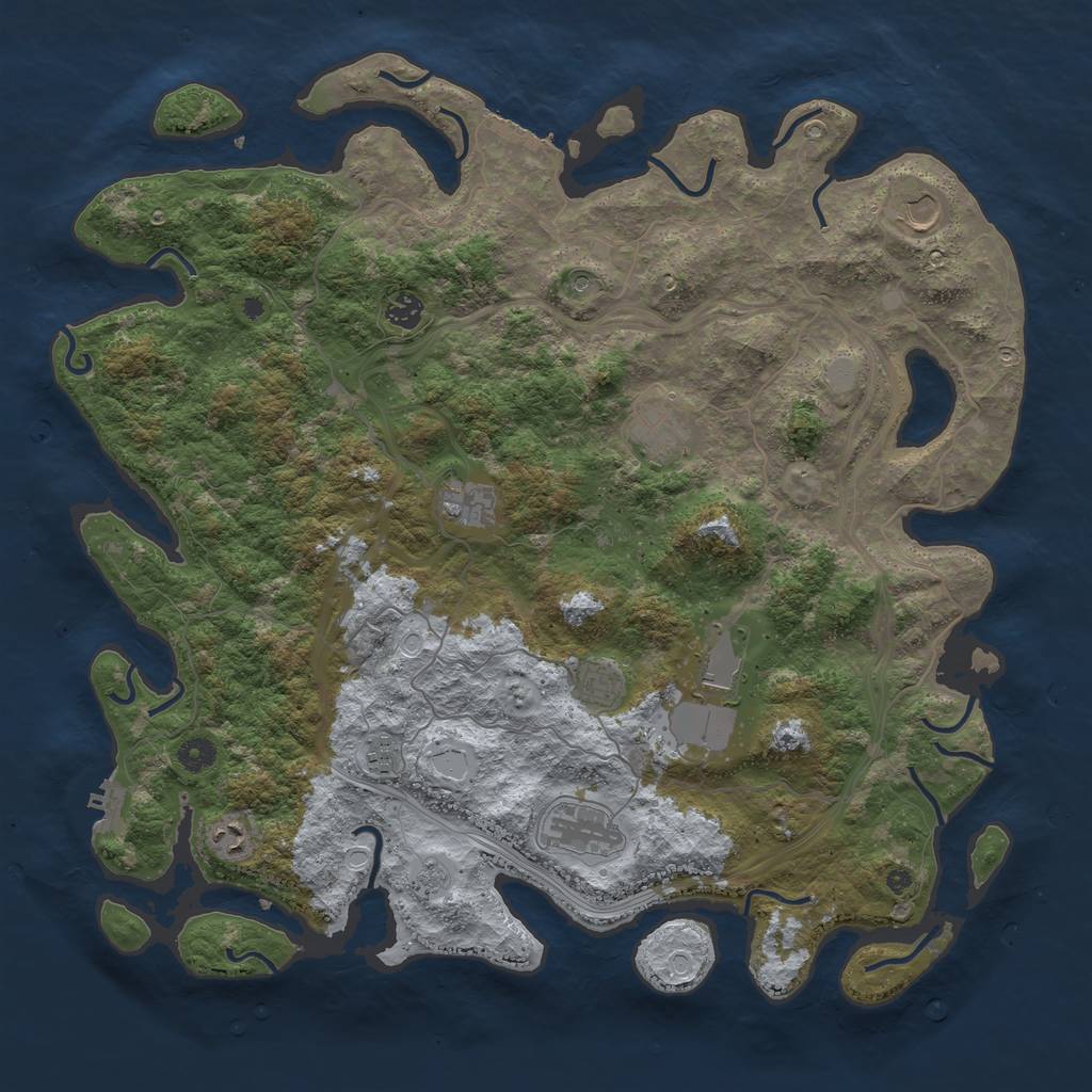 Rust Map: Procedural Map, Size: 4500, Seed: 1675815381, 18 Monuments