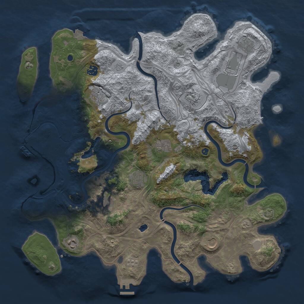 Rust Map: Procedural Map, Size: 4300, Seed: 19216801, 17 Monuments