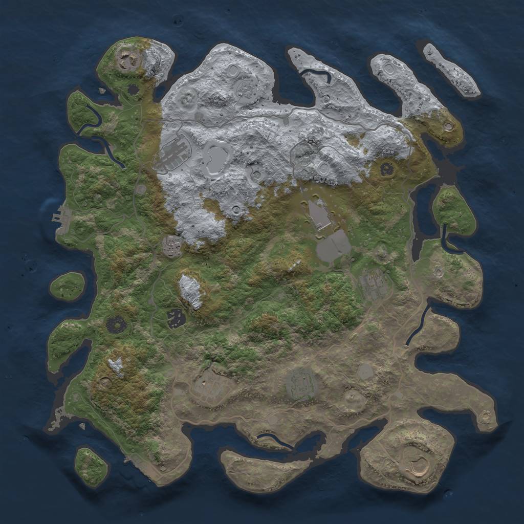Rust Map: Procedural Map, Size: 4000, Seed: 829859099, 18 Monuments