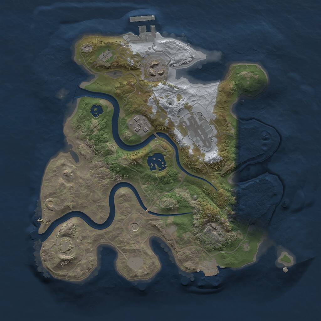 Rust Map: Procedural Map, Size: 2600, Seed: 41264, 8 Monuments