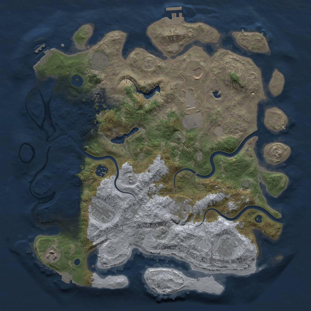 Rust Map: Procedural Map, Size: 4000, Seed: 3171, 15 Monuments