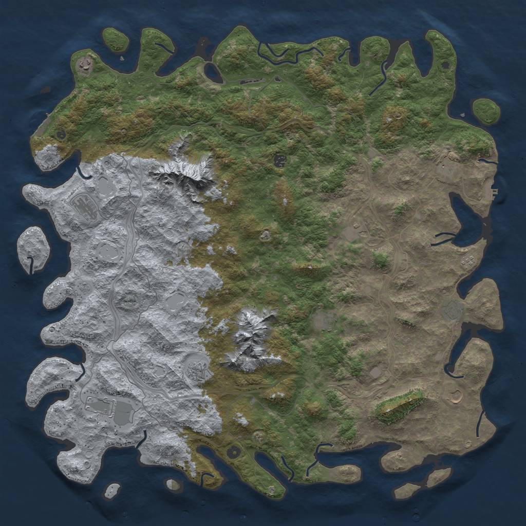 Rust Map: Procedural Map, Size: 6000, Seed: 31379, 20 Monuments