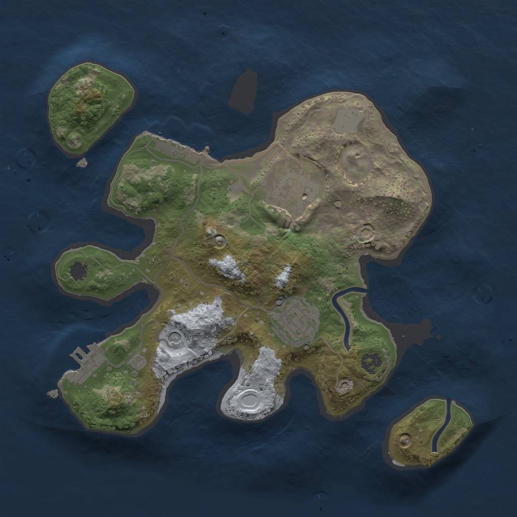 Rust Map: Procedural Map, Size: 2500, Seed: 24724, 8 Monuments