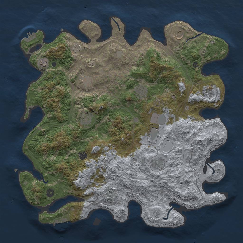 Rust Map: Procedural Map, Size: 4250, Seed: 88249301, 19 Monuments