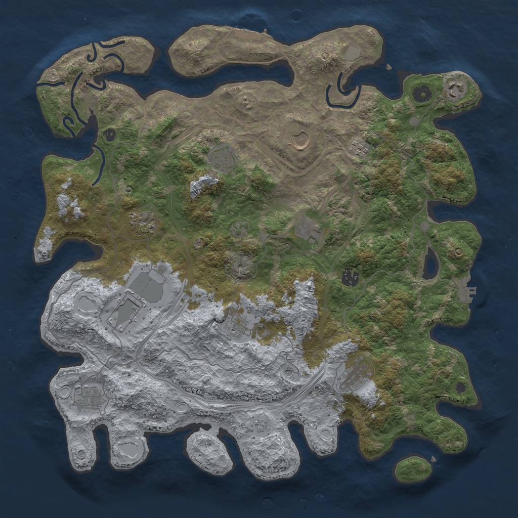 Rust Map: Procedural Map, Size: 4300, Seed: 31578, 20 Monuments