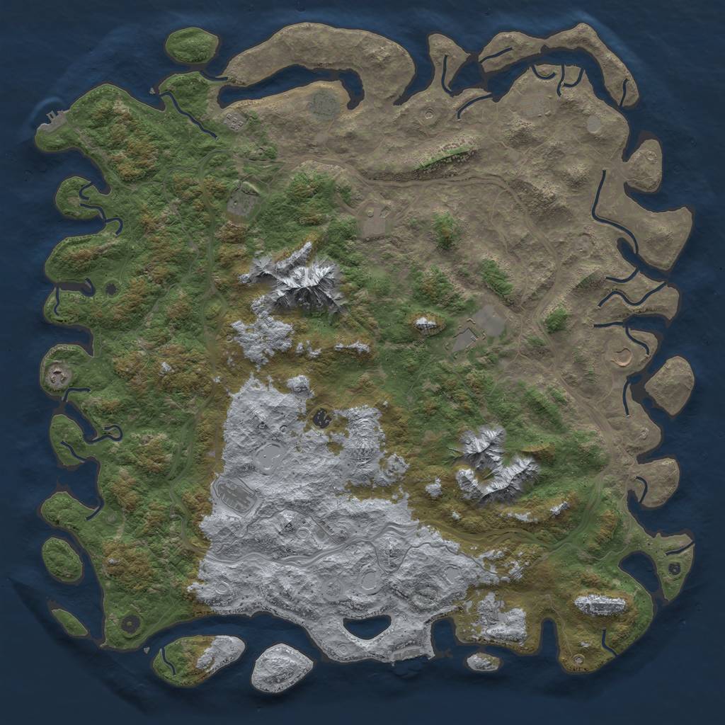 Rust Map: Procedural Map, Size: 6000, Seed: 577443, 20 Monuments