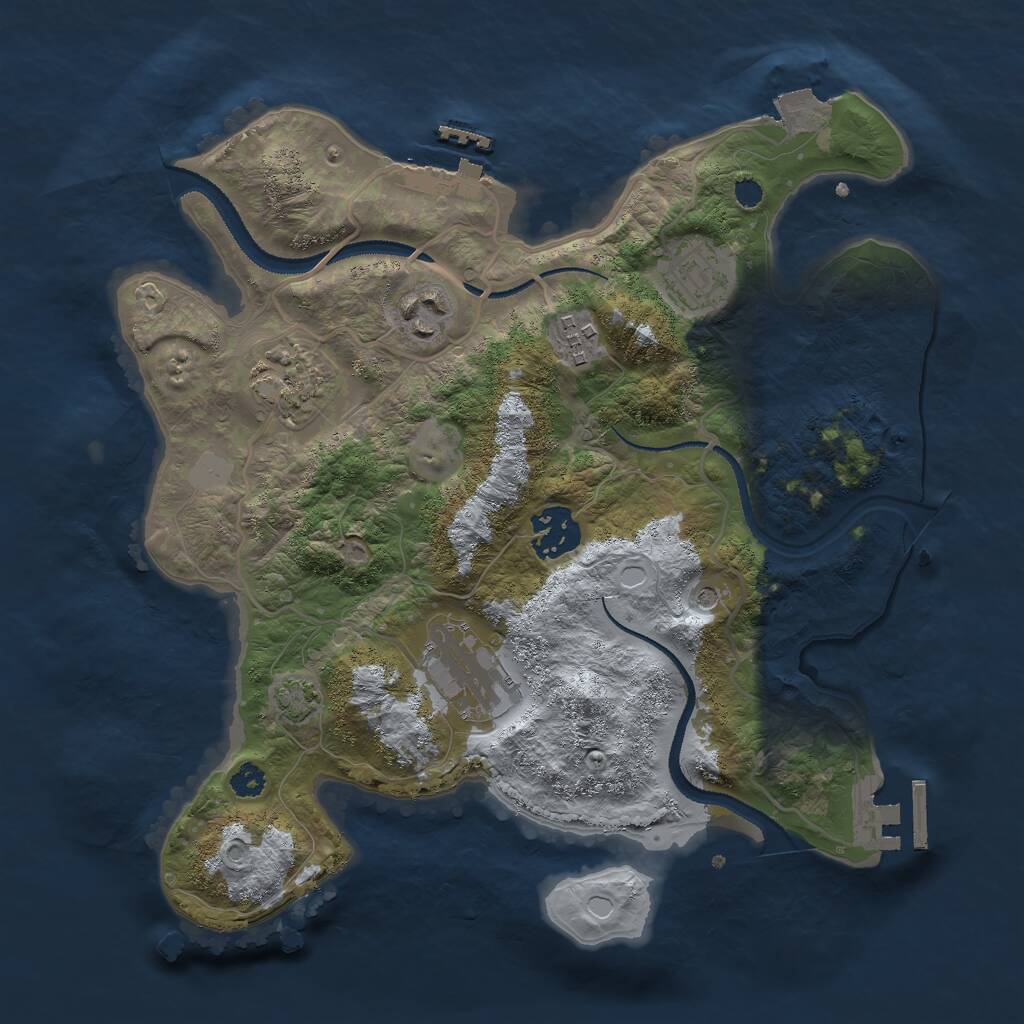 Rust Map: Procedural Map, Size: 3000, Seed: 45667832, 11 Monuments