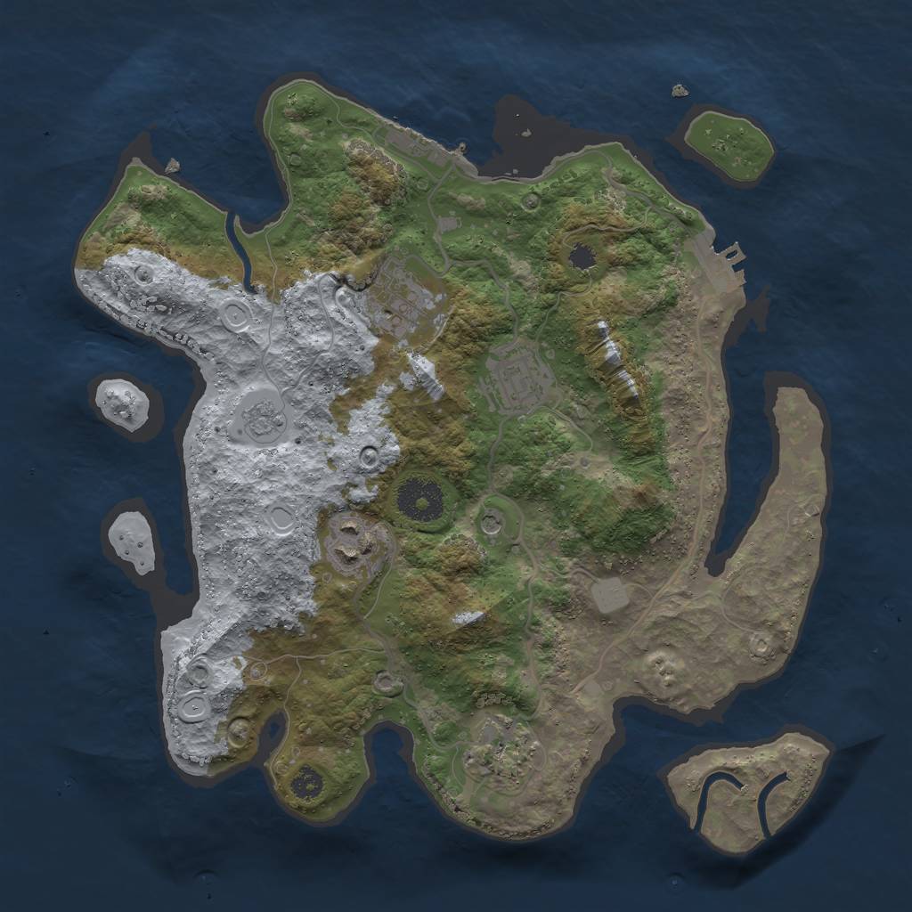 Rust Map: Procedural Map, Size: 3000, Seed: 2764039, 13 Monuments