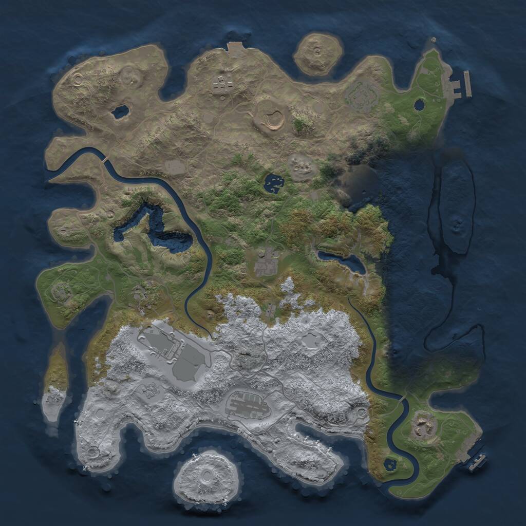 Rust Map: Procedural Map, Size: 4000, Seed: 8655309, 16 Monuments