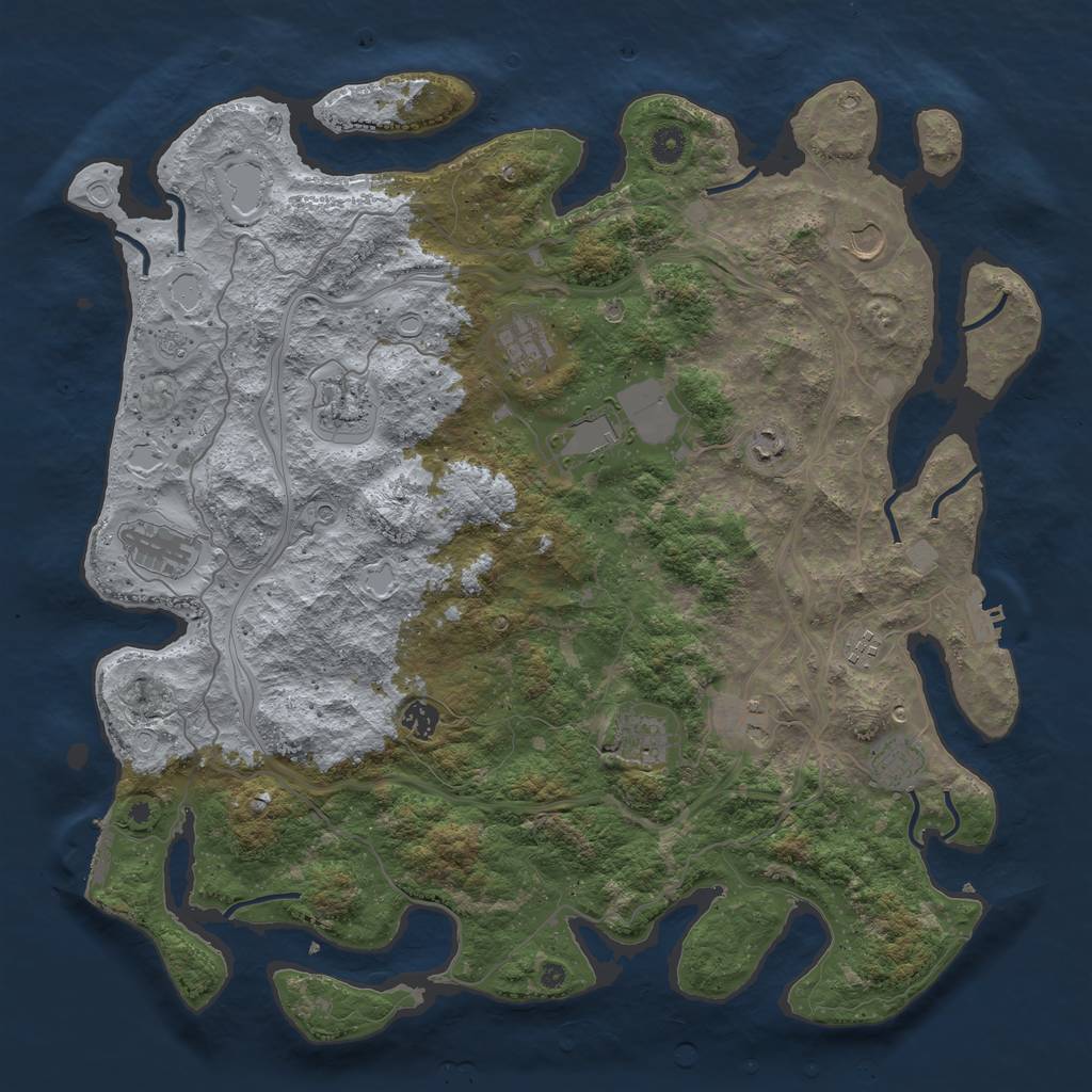 Rust Map: Procedural Map, Size: 4500, Seed: 191290, 20 Monuments