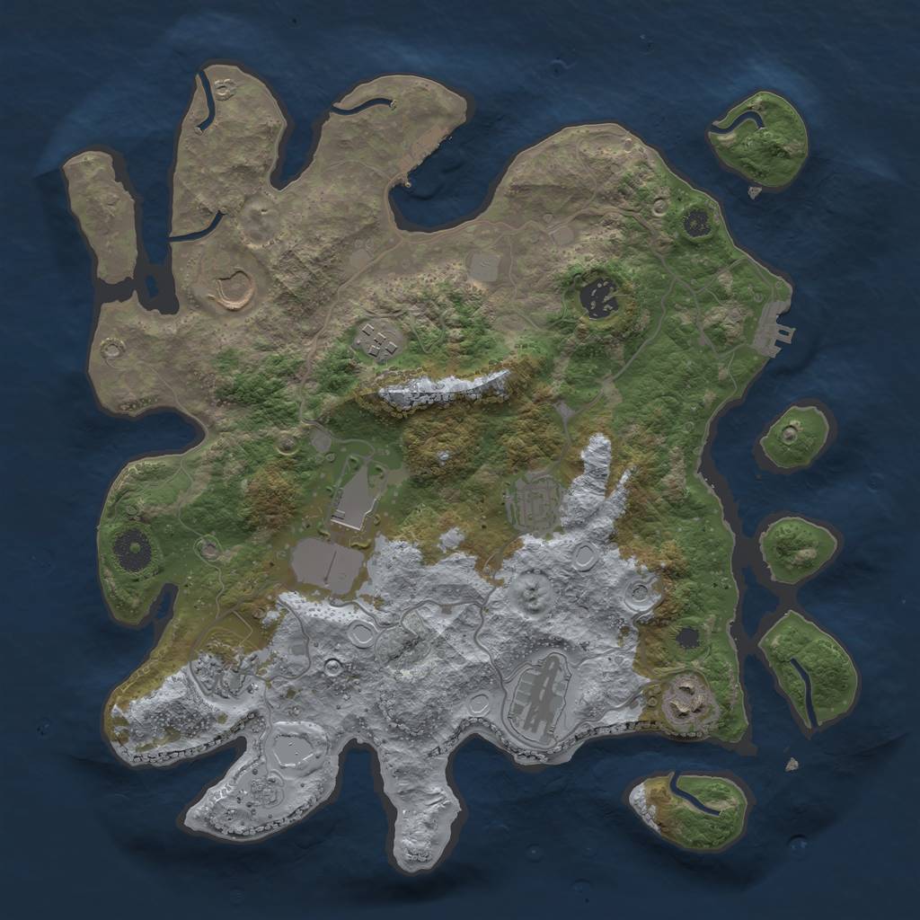 Rust Map: Procedural Map, Size: 3500, Seed: 2000000, 15 Monuments