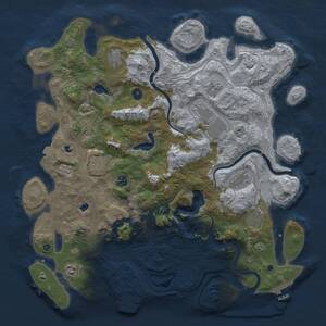 Thumbnail Rust Map: Procedural Map, Size: 4500, Seed: 73085754, 16 Monuments