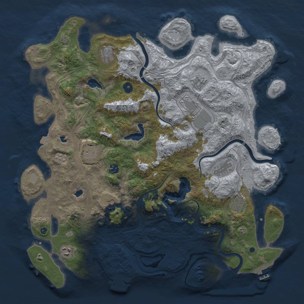Rust Map: Procedural Map, Size: 4500, Seed: 73085754, 16 Monuments
