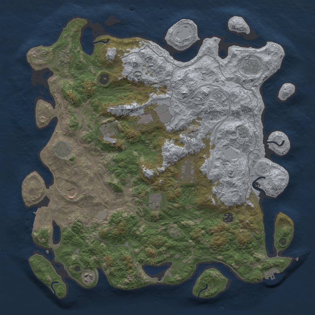 Rust Map: Procedural Map, Size: 4500, Seed: 73085754, 20 Monuments