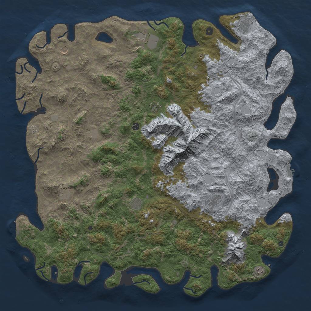 Rust Map: Procedural Map, Size: 6000, Seed: 24575, 20 Monuments