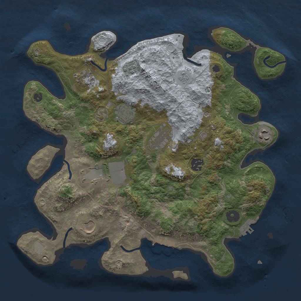 Rust Map: Procedural Map, Size: 3500, Seed: 212485062, 17 Monuments