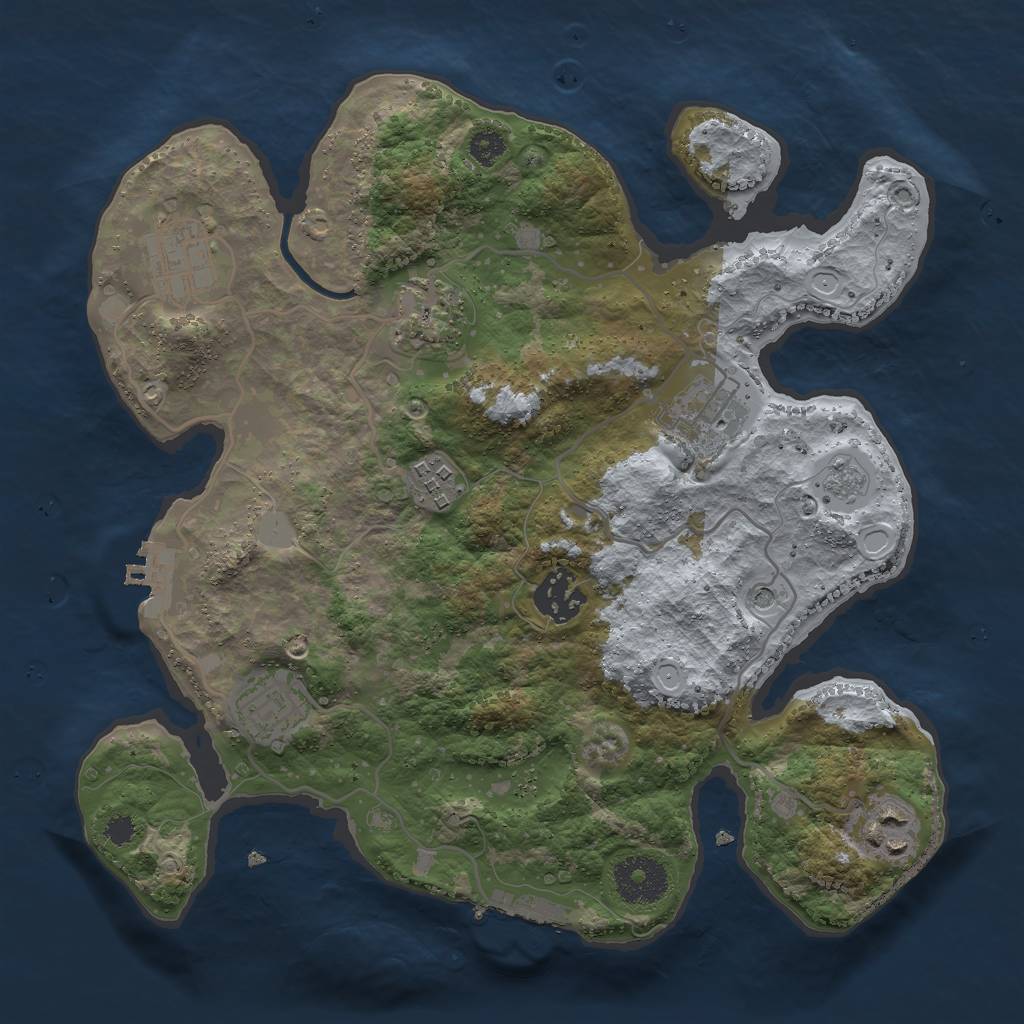 Rust Map: Procedural Map, Size: 3000, Seed: 1315318098, 16 Monuments