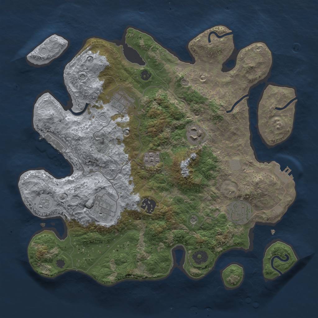 Rust Map: Procedural Map, Size: 3250, Seed: 4049, 15 Monuments