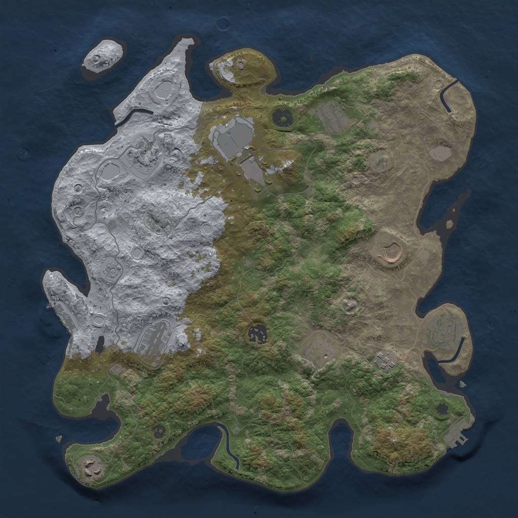 Rust Map: Procedural Map, Size: 3850, Seed: 9282715, 19 Monuments
