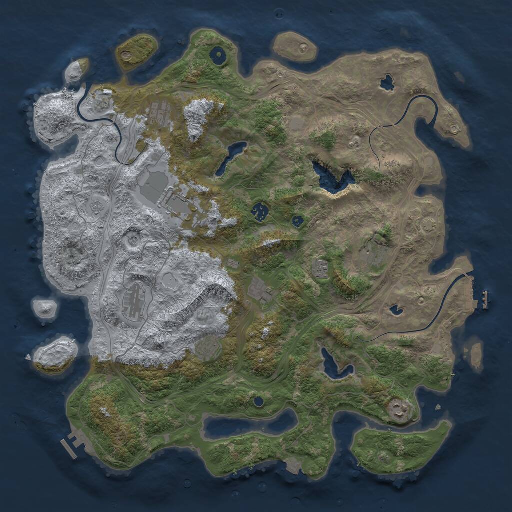 Rust Map: Procedural Map, Size: 4500, Seed: 105505087, 15 Monuments