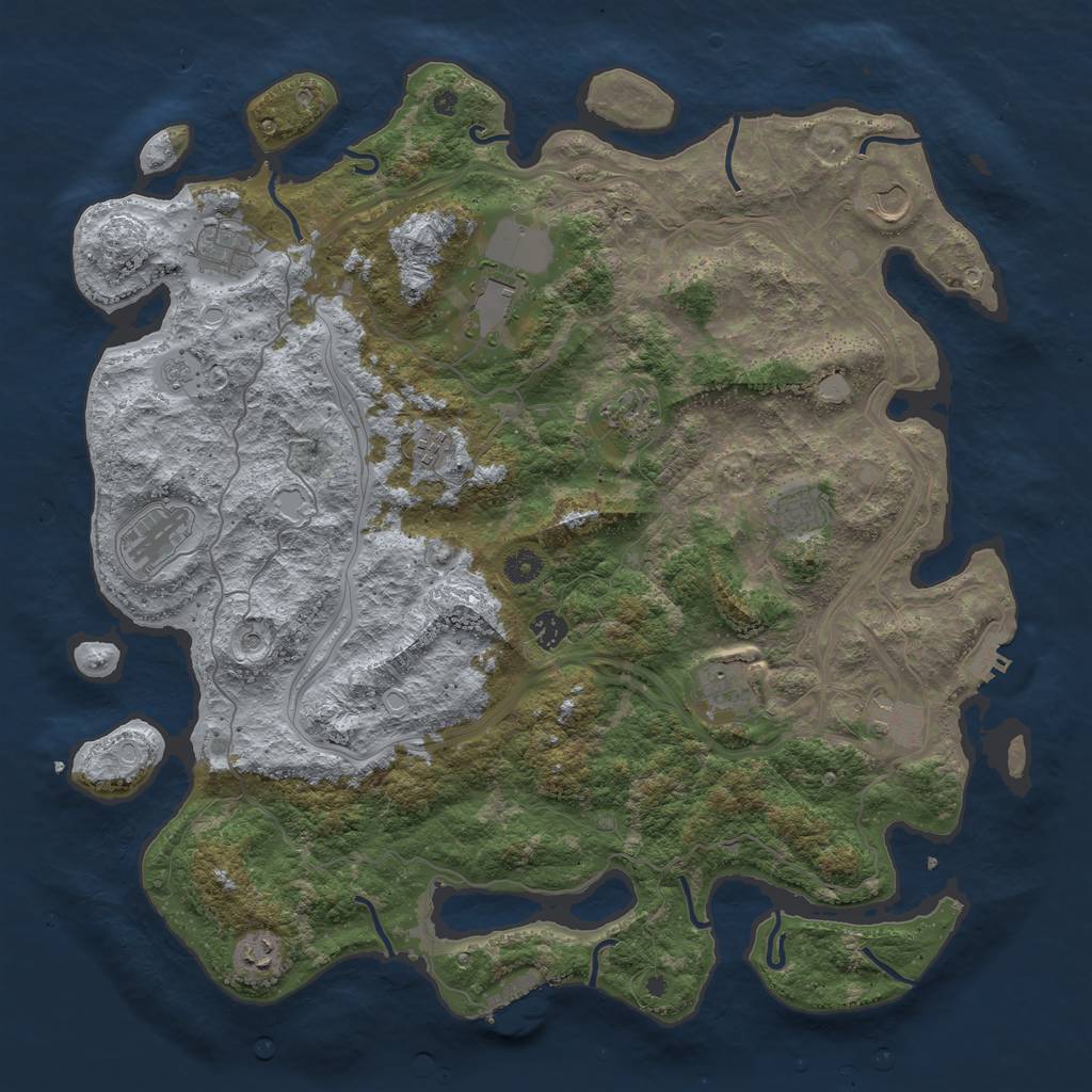 Rust Map: Procedural Map, Size: 4500, Seed: 105505087, 18 Monuments