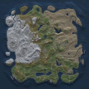 Thumbnail Rust Map: Procedural Map, Size: 4500, Seed: 105505087, 15 Monuments